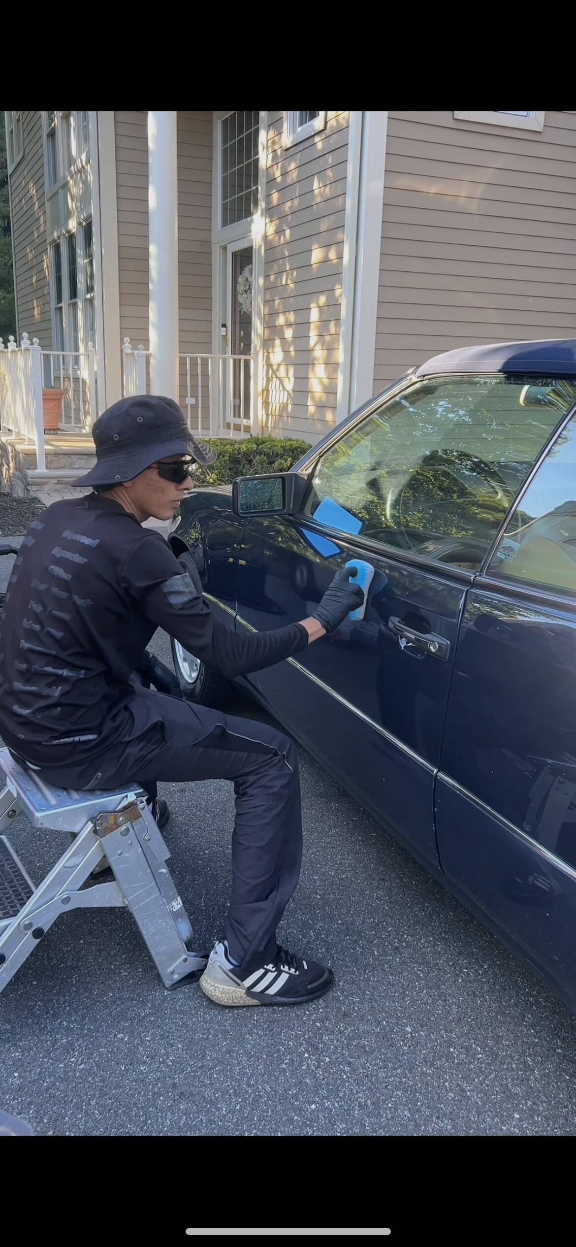 Ceramic coating applied to vehicle